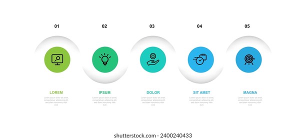 5 step process timeline infographic for presentation and business information 