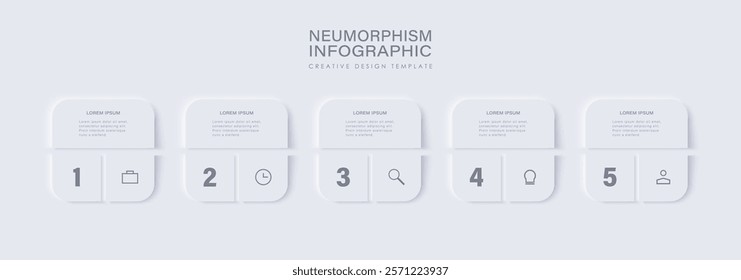 5 step template for presentation. 5 steps or options, elements, infographic