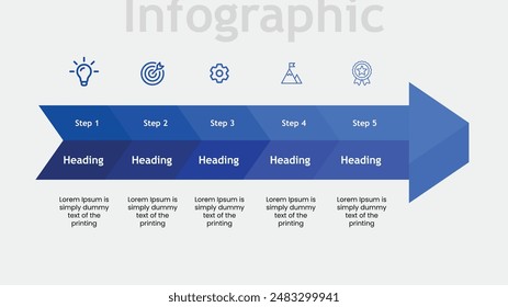 5 Step Timeline Presentation Infographic Template
