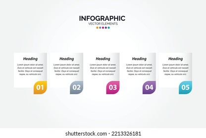 5 Step useful banners for Horizontal Infographic