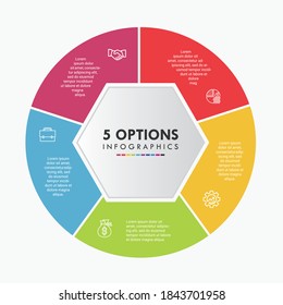 5 Step Vector Circle Infographic. This infographics is very ideal for any business presentations