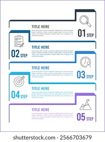 5 Step Vertical Infographic Simple Data Sorting. Banner, Poster, Presentation and Strategy. Vector illustration.