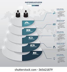 5 Steps abstract business fold chart. Design clean number banners template/graphic or website layout. Vector.