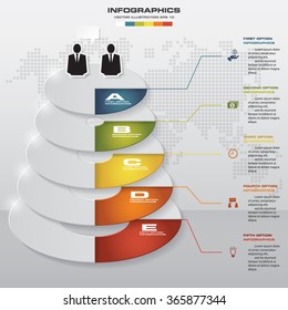 5 Steps abstract business fold chart. Design clean number banners template/graphic or website layout. Vector.