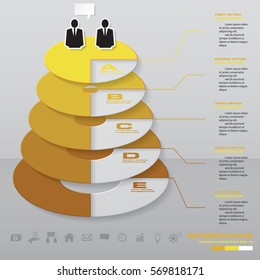 5 steps abstract chart. 5 steps from high to low level. Design clean number banners template. EPS10.