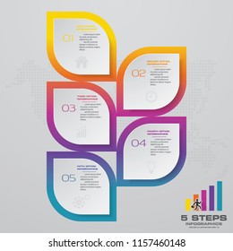 5 steps abstract infographics chart elements for data presentation.