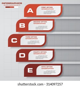 5 steps abstract Infographics vector design template.