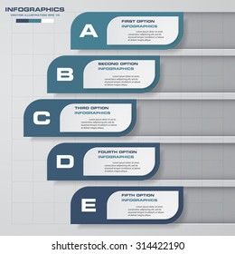 5 steps abstract Infographics vector design template.