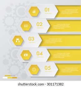 5 steps abstract infographis elements.Vector illustration.