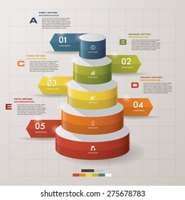 5 Steps arrow banners template/graphic or website layout. Vector.