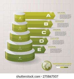 5 Steps arrow banners template/graphic or website layout. Vector.
