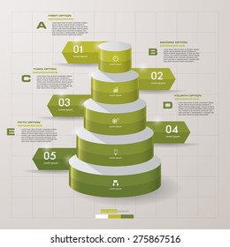 5 Steps arrow banners template/graphic or website layout. Vector.