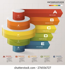 5 Steps arrow banners template/graphic or website layout. Vector.