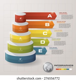 5 Steps arrow banners template/graphic or website layout. Vector.