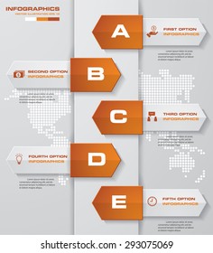 5 Steps arrow banners template/graphic or website layout. Vector.