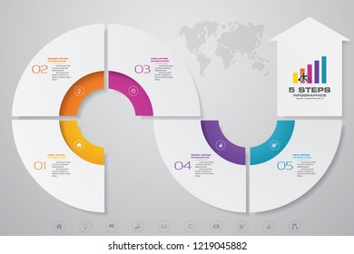 5 steps of arrow infografics template. for your presentation. EPS 10.
