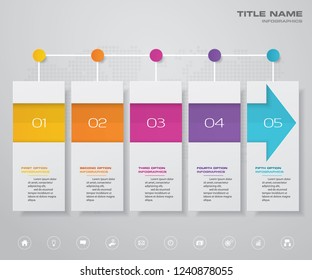 5 steps of arrow infografics template. for your presentation. EPS 10.