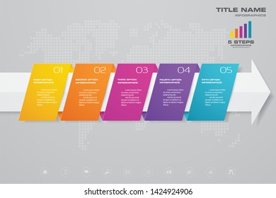 5 steps of arrow infografics template. for your presentation.	