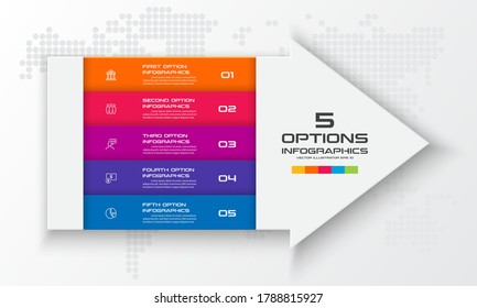 5 steps arrow infographic element,Business concept,Vector illustration.