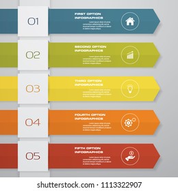 5 steps of arrow Infographics template. for your presentation. EPS 10.