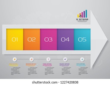 5 steps of arrow infographics template. for your presentation. EPS 10.