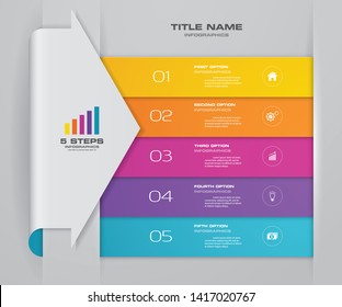 5 steps arrow process chart infographics element. EPS 10.