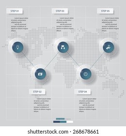 5 Steps banners template/graphic or website layout. Vector.