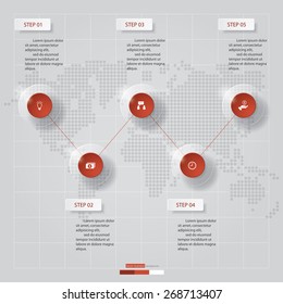 5 Steps banners template/graphic or website layout. Vector.