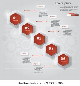 5 Steps banners template/graphic or website layout. Vector.