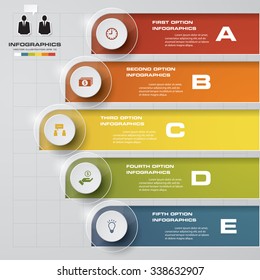 5 steps banners template/graphic or website layout. Vector.