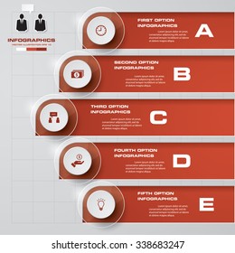 5 steps banners template/graphic or website layout. Vector.