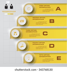 5 steps banners template/graphic or website layout. Vector.