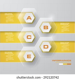 5 Steps Business Banners Graphic or Website Layout. Vector Background.