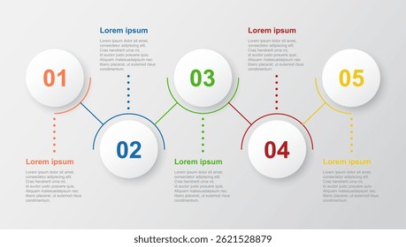 5 steps business data visualization timeline process infographic template design