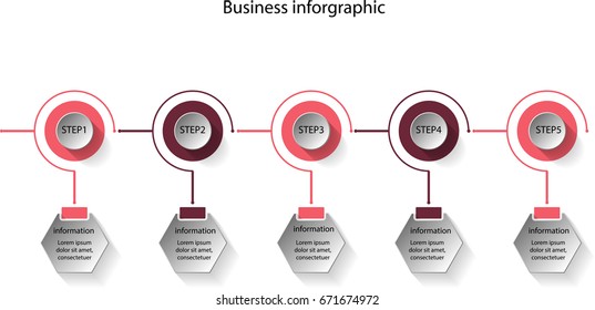5 steps business infographic template, for presentation or information
