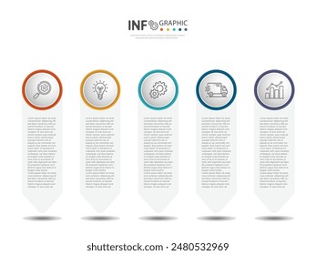 5 Stufen Business Infografik Vektorgrafik Präsentation