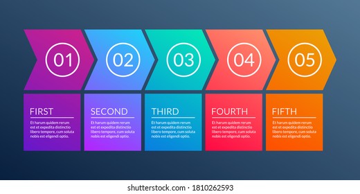 5 Steps Business Process Timeline Infographic Stock Vector (Royalty ...