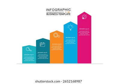 5 steps business template, modern infographic template, timeline infographic, business infographic, whit 5 step or option,