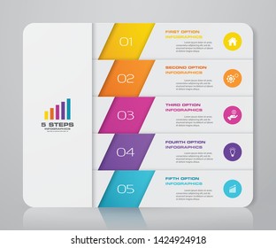 5 steps chart infographics element for presentation.