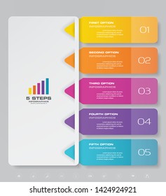 5 steps chart infographics element for presentation.