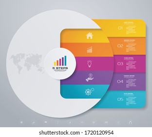 5 steps chart infographics element. EPS 10.	