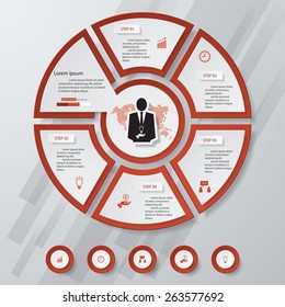 5 Steps chart template/graphic or website layout. Vector.