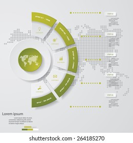 5 Steps chart template/graphic or website layout. Vector.