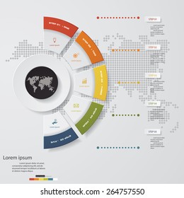 5 Steps chart template/graphic or website layout. Vector.
