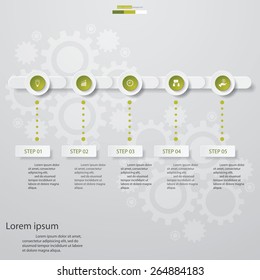 5 Steps chart template/graphic or website layout. Vector.