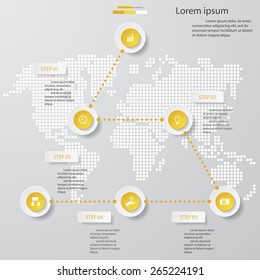 5 steps chart template/graphic or website layout. 