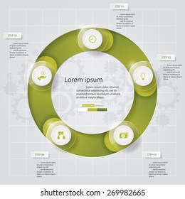 5 Steps chart template/graphic or website layout. Vector.