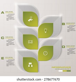 5 Steps chart template/graphic or website layout. Vector.