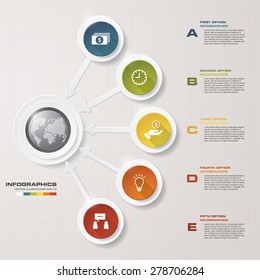 5 Steps chart template/graphic or website layout. Vector.