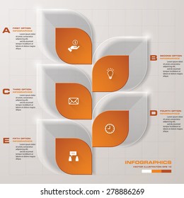 5 Steps chart template/graphic or website layout. Vector.